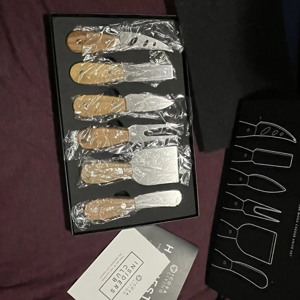 Icosa Living - Harvest Complete 6pc Teakwood Cheese Knife‎ Set